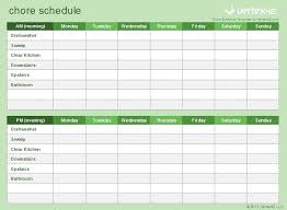 Download A Free Chore Schedule Template For Excel To Help