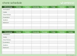 download a free chore schedule template for excel to help