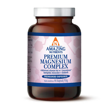 Premium Magnesium Complex 90 kapsul (Magnezijev kompleks z najvišjo vsebnostjo bisglicinata, magnezijevim tauratom, malatom in aktivnim vitaminom B6) | Nutrienti.si