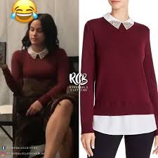Riverdale Episode Veronica Lodge Wears The Ted Baker Liaylo Sweater 229 In A Riverdal Veronica Lodge Fashion Riverdale Fashion Veronica Lodge Outfits