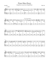 Print And Download In Pdf Or Midi Piano Man Easy Billy Joel Piano Man Easy Version By Simplypiano Piano Man Easy Piano Songs Piano Sheet