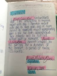 Self Improvement Contract Self Improvement Emotion Chart Positive Affirmations