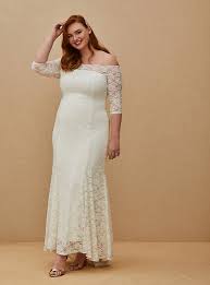 Shop for gorgeous fit and flare wedding dresses in various designs at lunss. Plus Size Ivory Lace Off Shoulder Fit Flare Wedding Dress Torrid