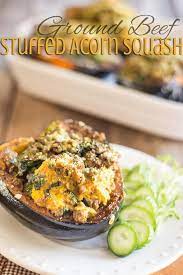 Ground Beef Stuffed Acorn Squash Healthy Foodie Ground Beef Beef Recipes