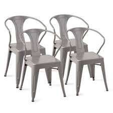 Its armless design is also very modern and. Generic Set Of 4 Tolix Style Metal Chairs Arm Chair Kitchen Dining Side Chair Stackable
