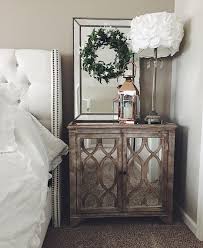 Wallace & bay haynes nightstand with turned wood legs in vintage gray. Rustic Mirrored Nightstand Addyson Living Mirrors With Wreath Shabby Chic Lamps Bronze L Shabby Chic Bedroom Furniture Shabby Chic Room Shabby Chic Bedrooms