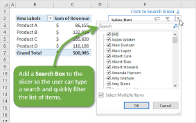 Add A Search Box To The Slicer To Filter It Quickly Pivot Table Workbook Keyboard Shortcuts