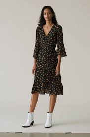 Beacon Wrap Dress Black Dresses Shopping Outfit Ganni Dress