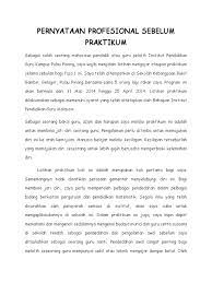 Surat pernyataan belum pernah menerima subsidi untuk pemilikan rumah dari pemerintah yang dibuat pemohon dan pasangan. Pernyataan Profesional Sebelum Praktikum Manahasie