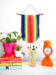 I know my crocheters out there are asking this and yes! Easy Diy Yarn Wall Hang Made With Happy