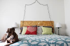 It's a simple plan that shows you how to put the frame together and arrange the wood rounds. Diy Plywood Headboard My Friend Staci