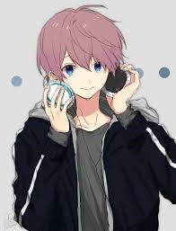 Headphone Brown Hair Cute Anime Boy In 2020 Anime Boy With Headphones Cute Anime Guys Anime