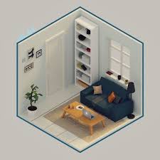 Another Low Poly Isometric Room Isometric Isometric Design Isometric Art Low Poly Art