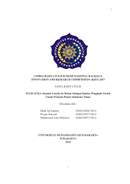 Apa itu karya tulis ilmiah contoh dan tips menyusun. Pdf Contoh Proposal Lomba Karya Tulis Ilmiah Nasional Lktin Dengan Judul Sulis Suka Sumber Listrik Su Dekat Sebagai Sumber Penghasil Listrik Untuk Wilayah Pesisir Indonesia Timur