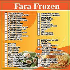 Berikut adalah makanan sejam untuk terus di tangan. Pelbagai Jenis Makanan Sejuk Beku Fara Food Beverage Facebook