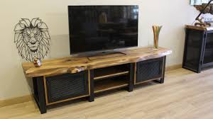 Masif Ahsap Ceviz Tv Unitesi 200x45 H50 Alanlar Tv Unitesi Tv