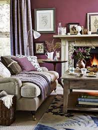 An Autumn Colour Palette Helps Create A Cosy Look At Home Purple Living Room Mauve Living Room Cosy Living Room