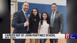 Meterologist Gil Simmons and News 8's Scott McDonnel visit John Martinez  School