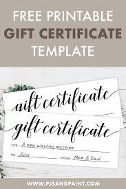 No need to mess with pdf templates or word documents, just enter what you want and make a custom gift certificate right in your browser! Free Printable Gift Certificate Template Pjs And Paint