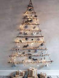 49 Diy Christmas Tree Wall Art Ideas Wall Christmas Tree Hanging Christmas Lights Christmas Wall Art