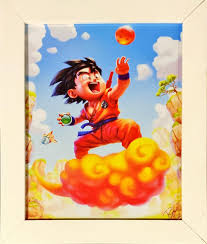Quadro Com Moldura Branca Goku Na Nimbus Cloud Dragon Ball Z 24x29 Toyshow Tudo De Marvel Dc Netflix Geek Funko Pop Colecionaveis
