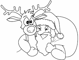 Renna Da Colorare Babbo Natale Con Sacco Disegno Di Natale Disegni Natale Idee Per Disegnare