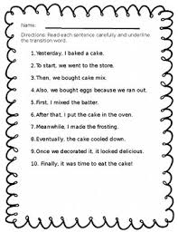 Transition words grammar test 2. Transition Words Worksheet By Fundamentally Elementary Tpt