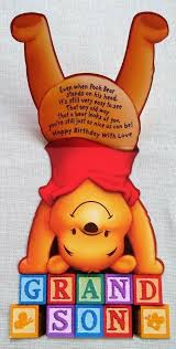 Pooh lief zum baumhaus der eule. Greeting Card Birthday Card Disney Winnie Pooh Bear Grandson Handstand Abc Block Disneyhallmark Grandsonbirthday Geburtstagskarte Winnie The Pooh Geburtstag