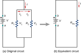 Total current through the circuit is equal to the sum of the currents flowing through it. 6 2 Resistors In Series And Parallel Introduction To Electricity Magnetism And Circuits