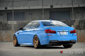 Bmw F10 M5 Sedan Velos Design Wheels Light Blue Moster