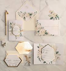 Gold Glamour Wedding Invitations Uk Geometric Heart Vellum Glitter Envelope With Ivory Flo Wedding Invitations Uk Gold Wedding Invitations Wedding Invitations