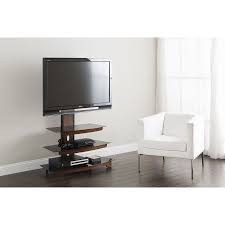 Whalen 3 Tier Television Stand For Tvs Up To 50 Perfect For Flat Screens Black Metal With Wood Trim Accent Walmart Com Tv Stand With Mount Cool Tv Stands Tv Stand