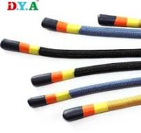 Flat Woven With Rubber End Silicone Dipped Tipping Custom Polyester Hoodie  Drawcords Drawstring Cord