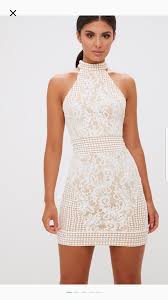 White High Neck Lace Crotchet Bodycon Dress Lace White Dress Evening Dresses Vintage Crochet Bodycon Dresses