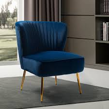 This chair has a high back and uniquely curved arms, making it a contemporary choice for a living space or bedroom. Wayfair Navy Accent Chairs You Ll Love In 2021