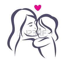 Resultado De Imagen Para Silueta Madre E Hijo Simbolo De Madre E Hija Dibujo Madre E Hija Dibujos