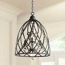Franklin Iron Works Bell Cage 22 High Metal Mini Chandelier Y2303 Lamps Plus Mini Chandelier Franklin Iron Works Wood Chandelier