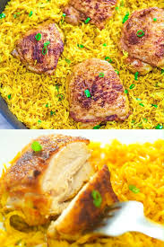Chicken And Yellow Rice Skillet Chicken And Yellow Rice Baked Chicken And Yellow Rice Recipe Dinner Recipes Easy Quick