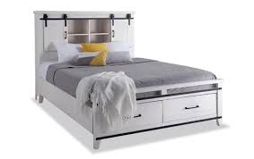 Montana Queen Brown Bookcase Storage Bed Rustic Storage Bed White Bookcase Bookcase Storage