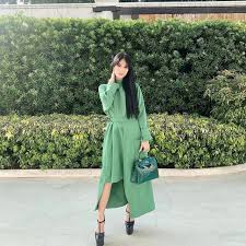 Find the outfits of your favourites characters in movies. Tibi Chalky Drape Cut Out Dress Worn By Heart Evangelista On Her Instagram Account Iamhearte Spotern