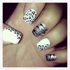 Black And White Cheetah Print Nails Birthday Nails Zebra Print Leopard Print Black Silver White Acrylic Nail Tips Zebra Nails Zebra Print Nails