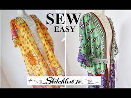 A kimono stand is the gallery setting for your ornate japanese textile. Diy How To Sew An Easy Kimono Robe Youtube