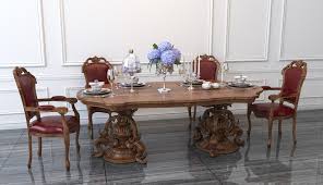 Dinning Classic Table Chair 3d Model Classic Table Carved Table Table
