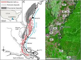 a the lower mississippi river including previous meander