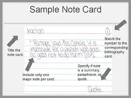 Source card • you will need to create a source card for each source you use. Creating Note Cards Organizing Your Research Note Cards