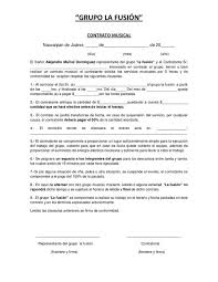 Contrato Musical La Fusion Musicals Naucalpan De Juarez Tanda