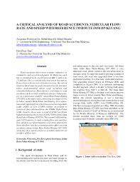If you ride your car with an average speed of 112 kilometers/hour (70 miles/h), travel time will be 00 hours 29 minutes. Pdf A Critical Analysis Of Road Accidents Vehicular Flow Rate And Speed With Reference To Route F050 Bp Kluang