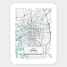 Get the japan railways map, tokyo, osaka and kyoto metro and local maps, and find the shinkansen and train lines you the best and most complete transportation maps to help plan your trip to japan. Osaka Japan City Map With Gps Coordinates Osaka Japan Sticker Teepublic