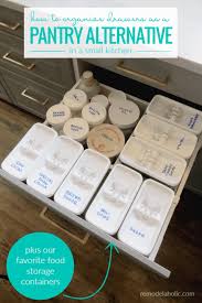 organizing baking supplies in a drawer