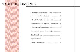 Table Of Contents Hotel Project Layout Design Design